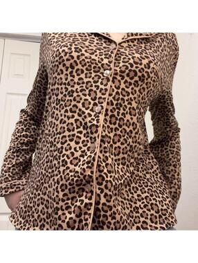 y2k pajama top cheetah print